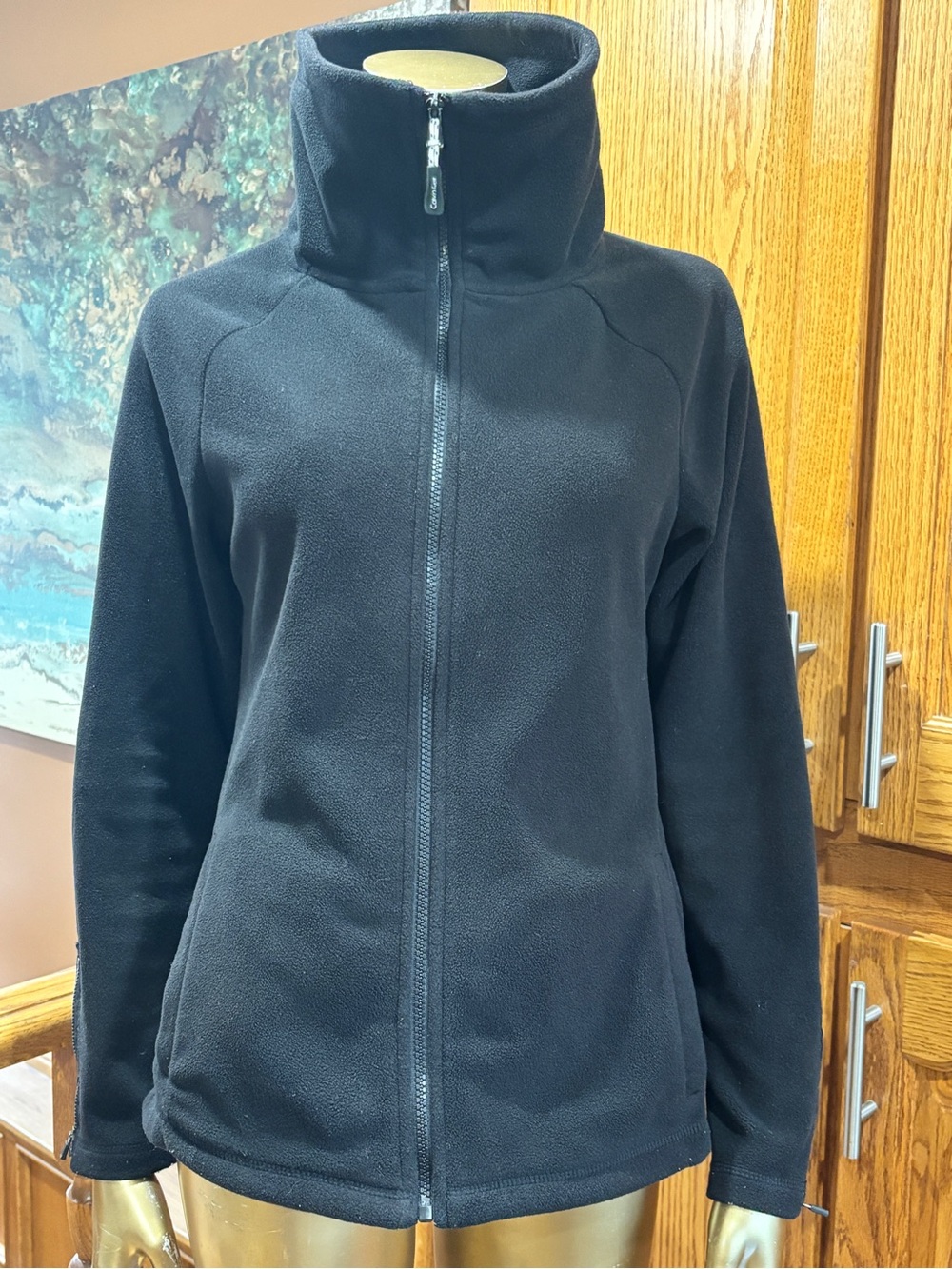 Calvin Klein Women's Black Full-Zip Fleece Jacket